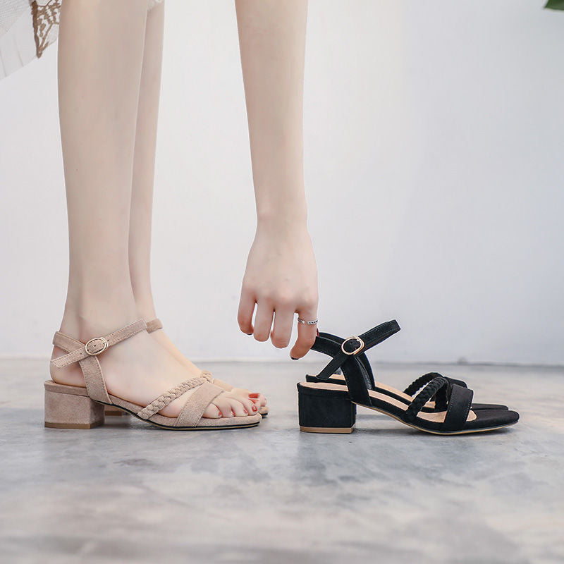 Sandalias de verano con tacón medio para mujer