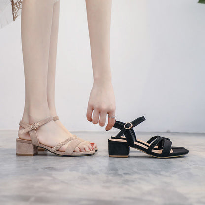 Sandalias de verano con tacón medio para mujer