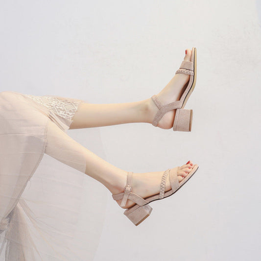 Sandalias de verano con tacón medio para mujer