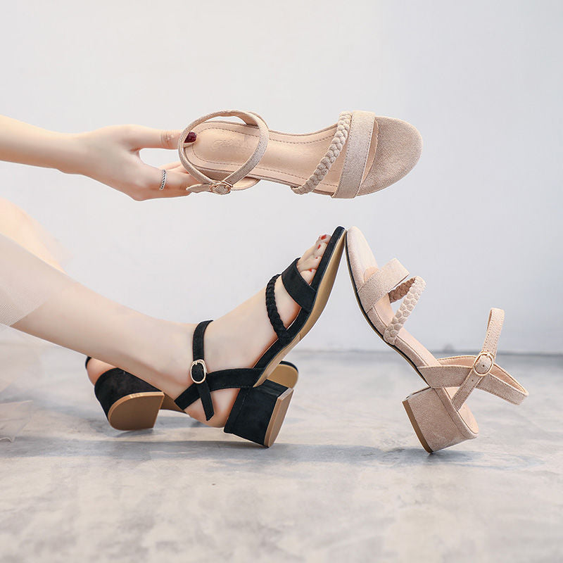 Sandalias de verano con tacón medio para mujer