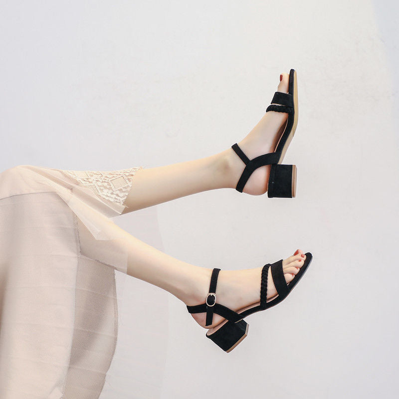 Sandalias de verano con tacón medio para mujer